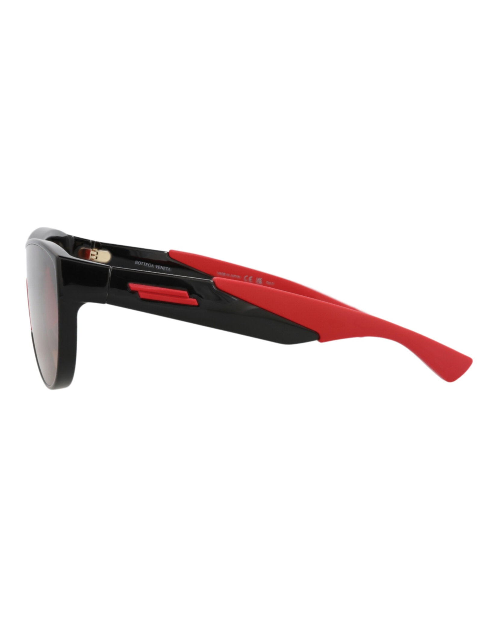 Bottega Veneta Unisex Round/Oval Black Black Red Fashion Designer Eyewear