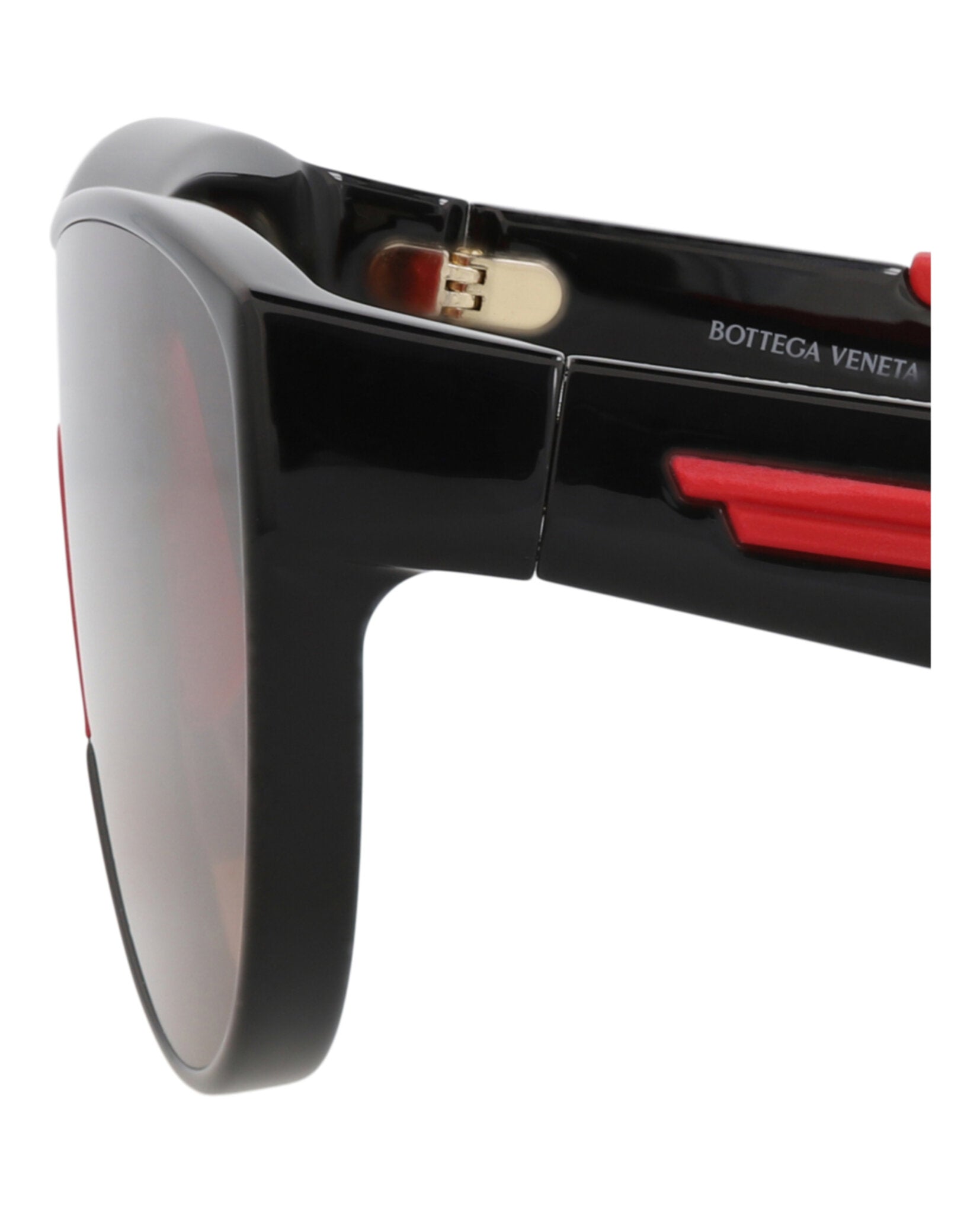Bottega Veneta Unisex Round/Oval Black Black Red Fashion Designer Eyewear