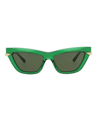 Bottega Veneta Womens Cat Eye Green Gold Green Fashion Designer Eyewear