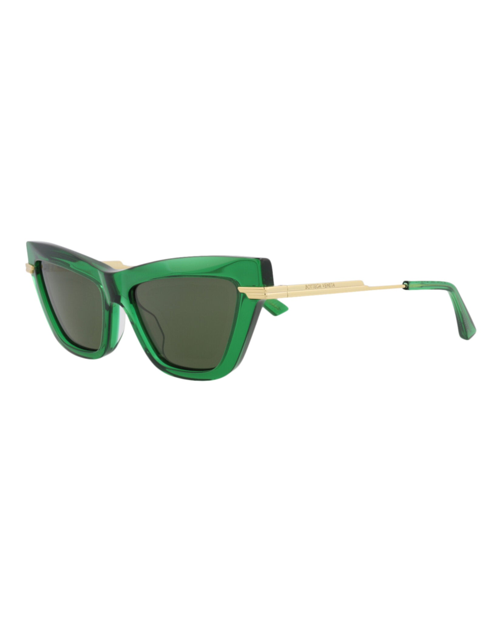 Bottega Veneta Womens Cat Eye Green Gold Green Fashion Designer Eyewear