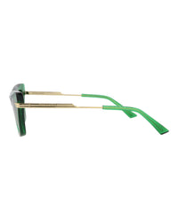 Bottega Veneta Womens Cat Eye Green Gold Green Fashion Designer Eyewear