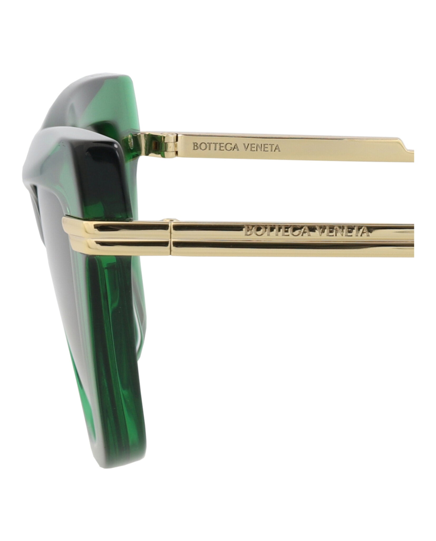 Bottega Veneta Womens Cat Eye Green Gold Green Fashion Designer Eyewear