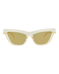 Bottega Veneta Bottega Veneta Womens Cat Eye Yellow Gold Yellow Fashion Designer Eyewear