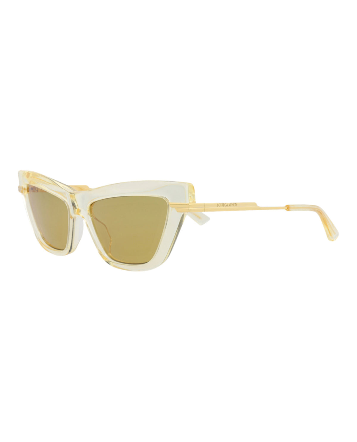 Bottega Veneta Bottega Veneta Womens Cat Eye Yellow Gold Yellow Fashion Designer Eyewear