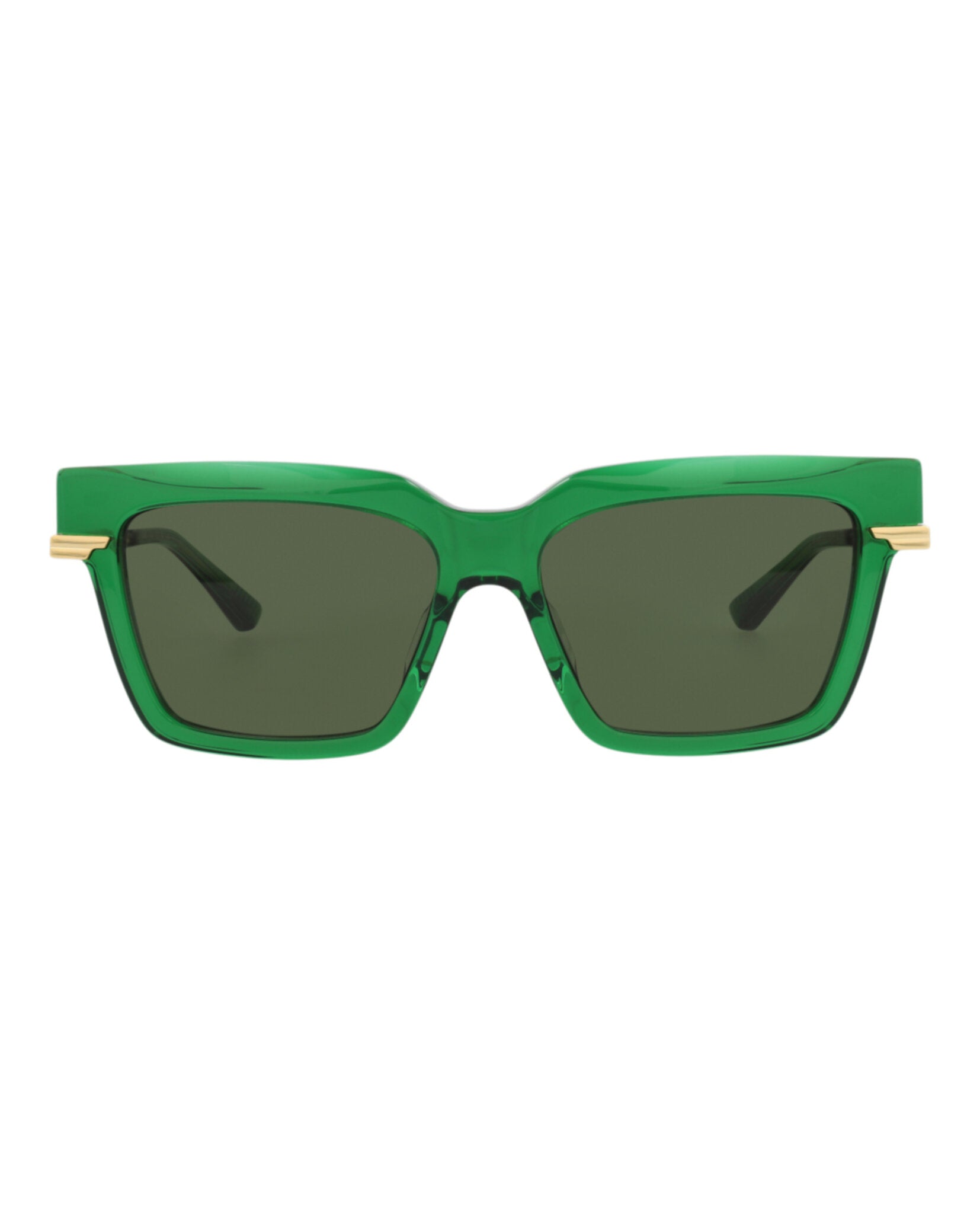 Bottega Veneta Womens Square/Rectangle Green Gold Green Fashion Designer Eyewear