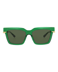 Bottega Veneta Womens Square/Rectangle Green Gold Green Fashion Designer Eyewear