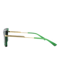 Bottega Veneta Womens Square/Rectangle Green Gold Green Fashion Designer Eyewear