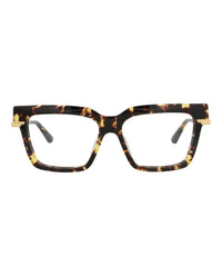 Bottega Veneta Womens Square/Rectangle Havana Gold Transparent Fashion Designer Eyewear