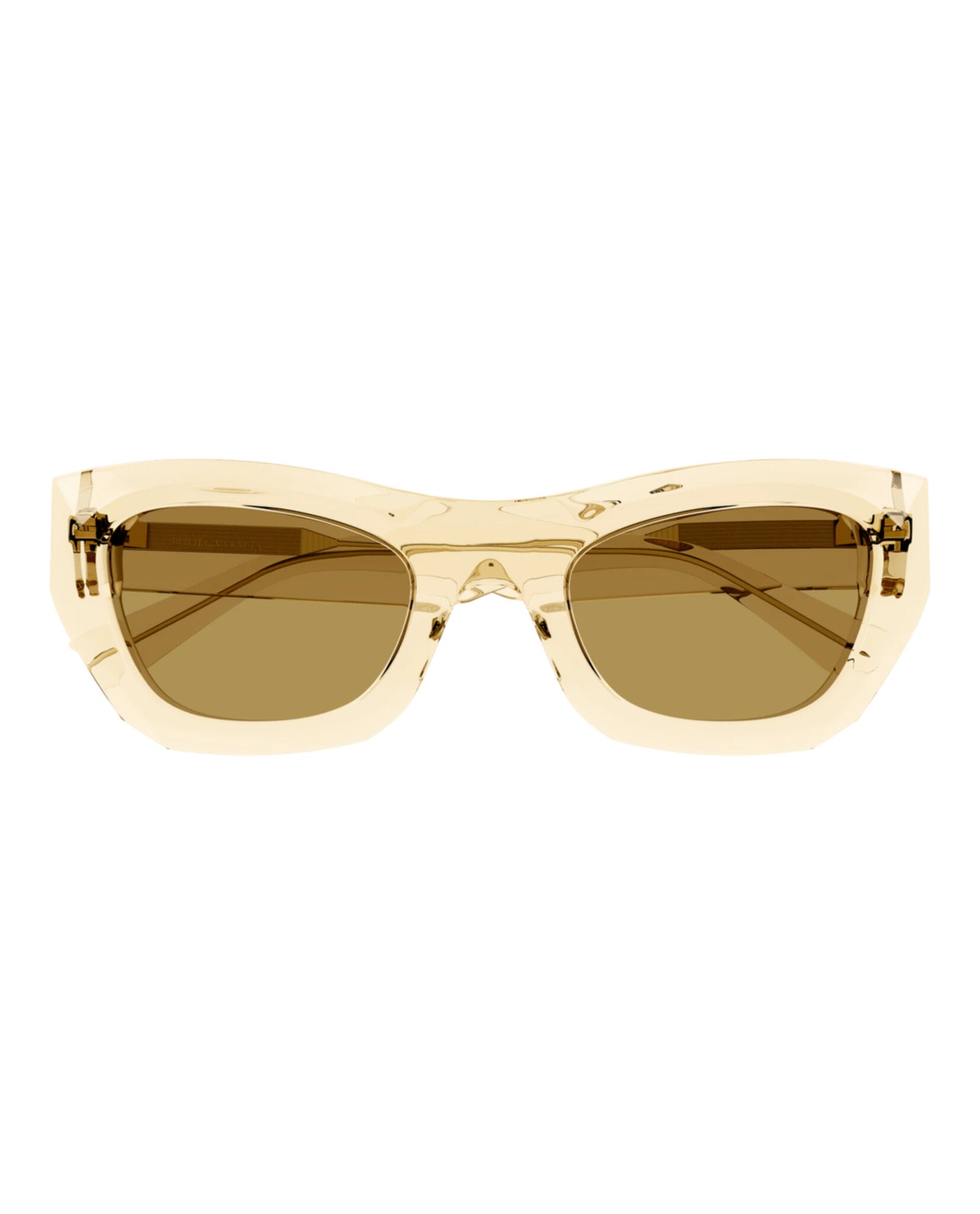 Bottega Veneta Bottega Veneta Womens Cat Eye Yellow Yellow Brown Fashion Designer Eyewear