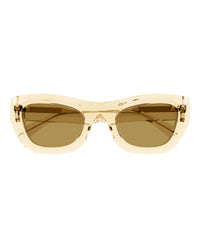 Bottega Veneta Bottega Veneta Womens Cat Eye Yellow Yellow Brown Fashion Designer Eyewear