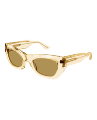 Bottega Veneta Bottega Veneta Womens Cat Eye Yellow Yellow Brown Fashion Designer Eyewear