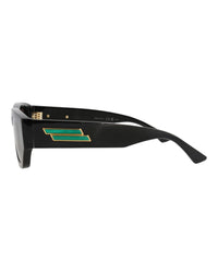 Bottega Veneta Bottega Veneta Unisex Square/Rectangle Black Black Grey Fashion Designer Eyewear