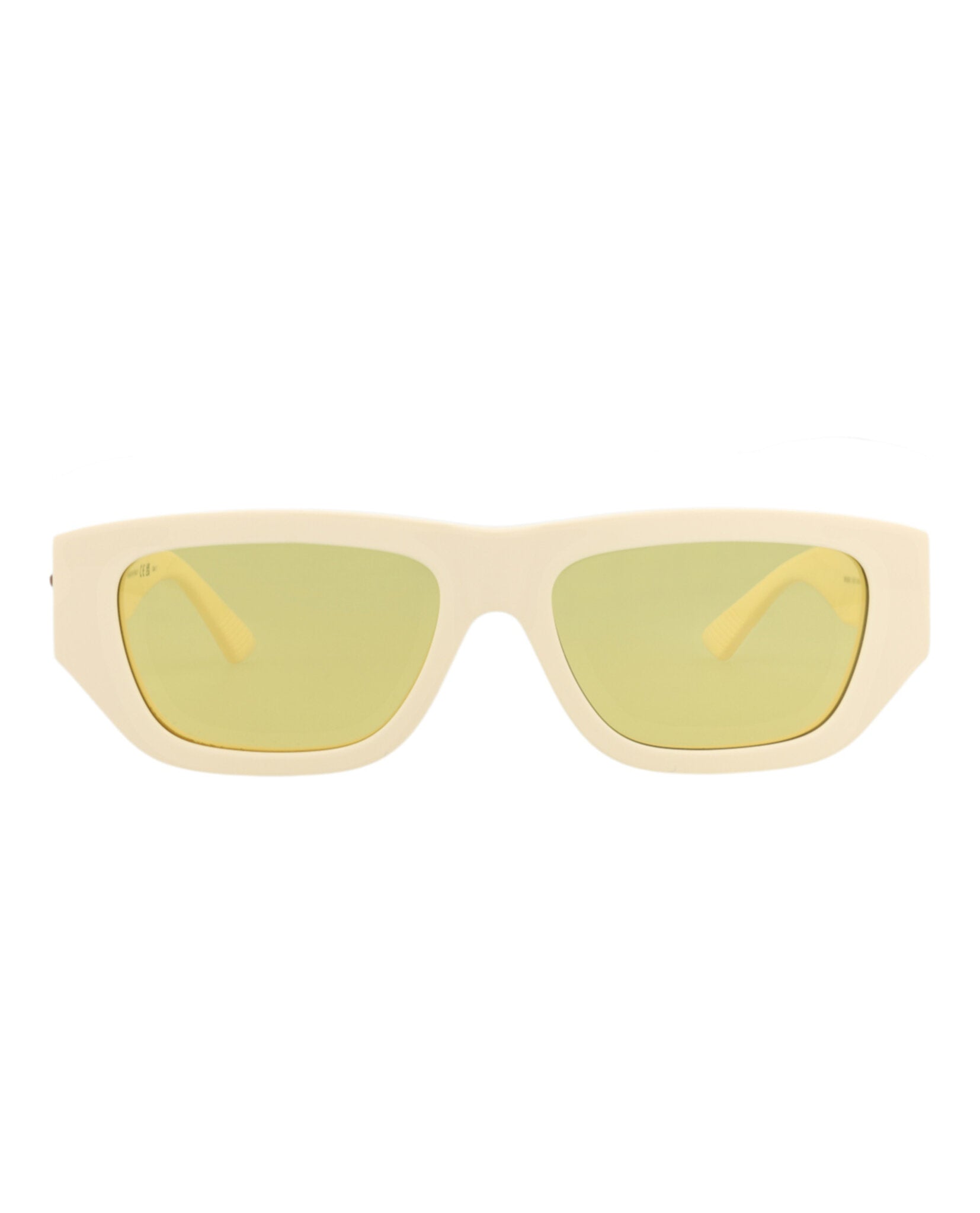 Bottega Veneta Unisex Square/Rectangle Ivory Ivory Yellow Fashion Designer Eyewear
