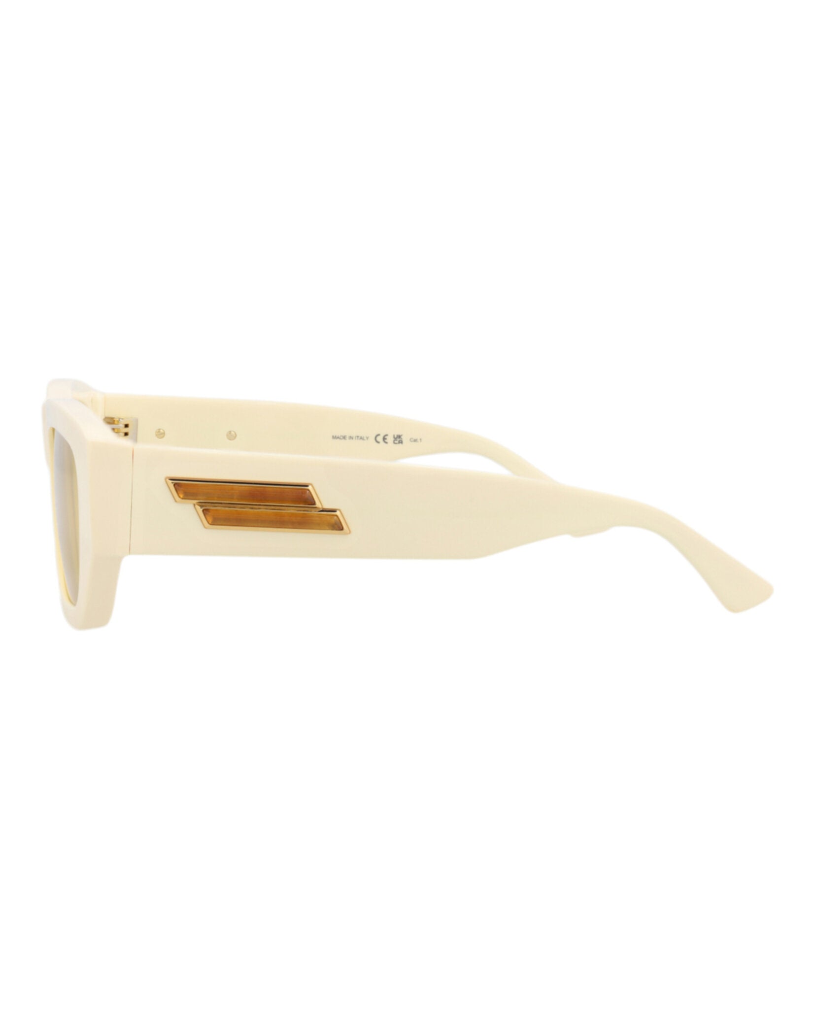 Bottega Veneta Unisex Square/Rectangle Ivory Ivory Yellow Fashion Designer Eyewear