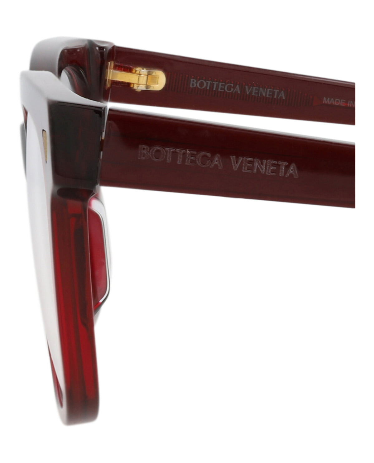 Bottega Veneta Womens Square/Rectangle Burgundy Burgundy Transparent Fashion Designer Eyewear