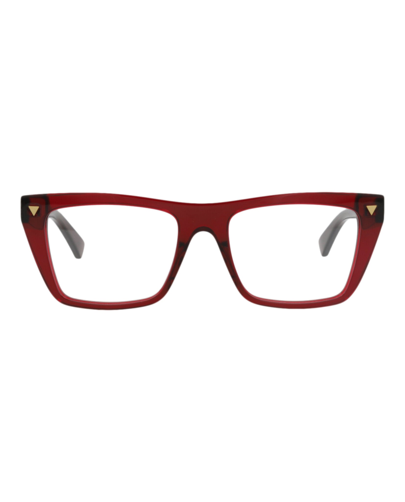 Bottega Veneta Bottega Veneta Unisex Square/Rectangle Burgundy Burgundy Transparent Fashion Designer Eyewear