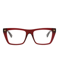 Bottega Veneta Bottega Veneta Unisex Square/Rectangle Burgundy Burgundy Transparent Fashion Designer Eyewear
