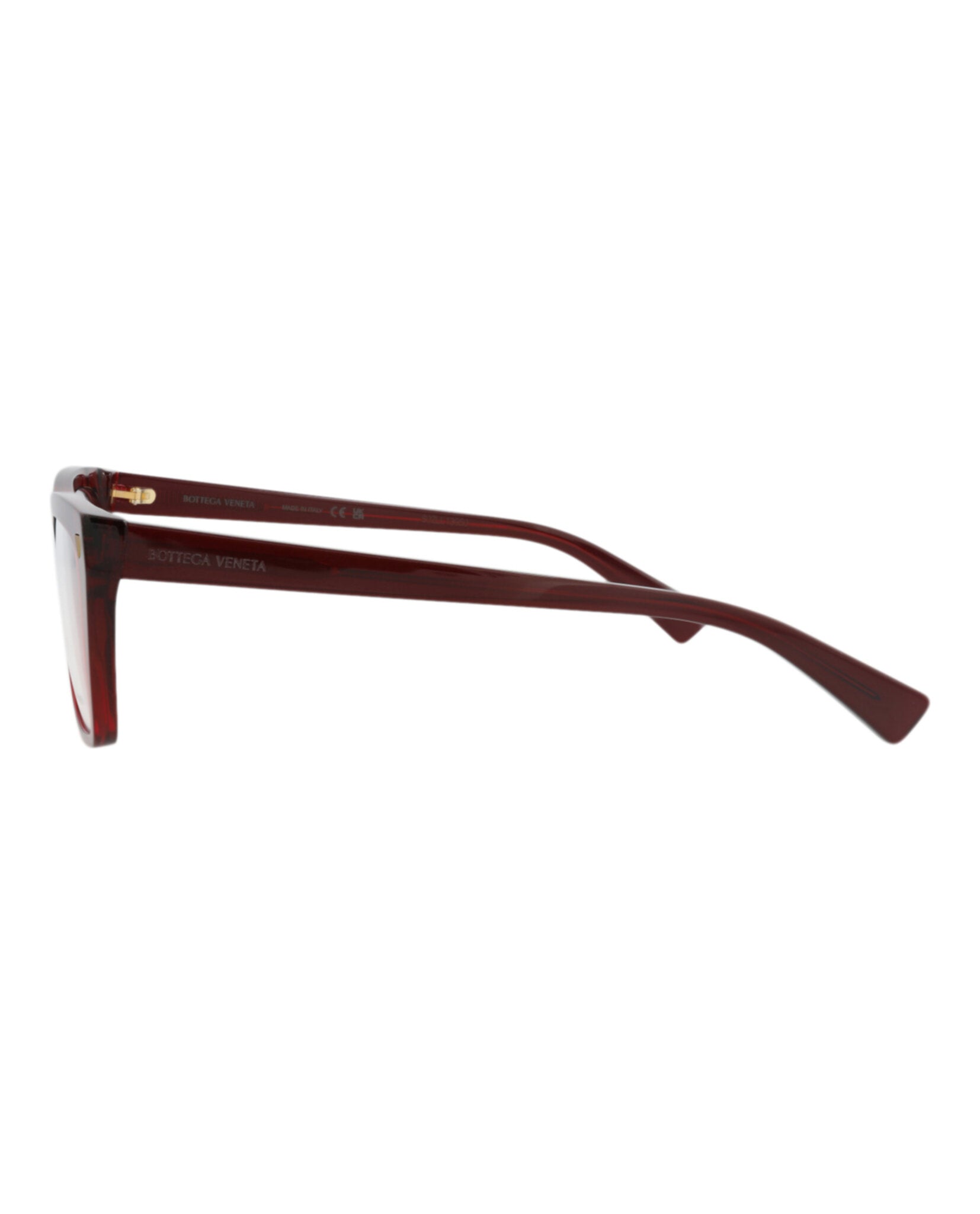 Bottega Veneta Bottega Veneta Unisex Square/Rectangle Burgundy Burgundy Transparent Fashion Designer Eyewear