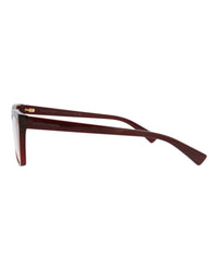 Bottega Veneta Bottega Veneta Unisex Square/Rectangle Burgundy Burgundy Transparent Fashion Designer Eyewear