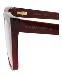 Bottega Veneta Bottega Veneta Unisex Square/Rectangle Burgundy Burgundy Transparent Fashion Designer Eyewear