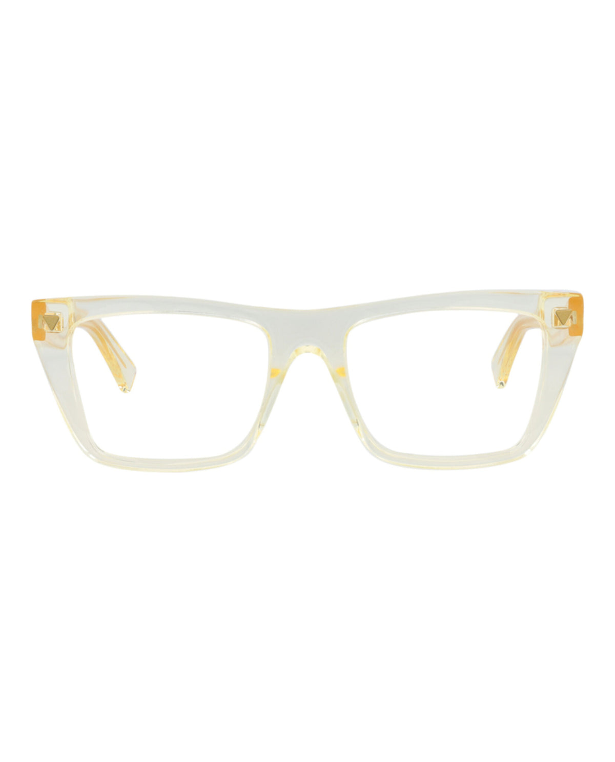 Bottega Veneta Unisex Square/Rectangle Yellow Yellow Transparent Fashion Designer Eyewear