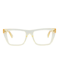Bottega Veneta Unisex Square/Rectangle Yellow Yellow Transparent Fashion Designer Eyewear