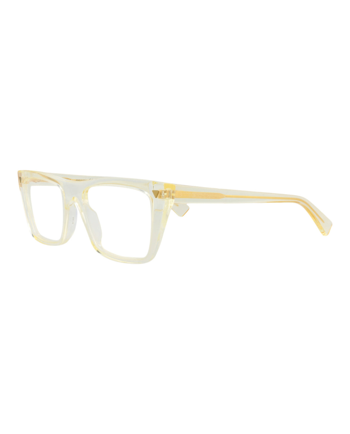 Bottega Veneta Unisex Square/Rectangle Yellow Yellow Transparent Fashion Designer Eyewear