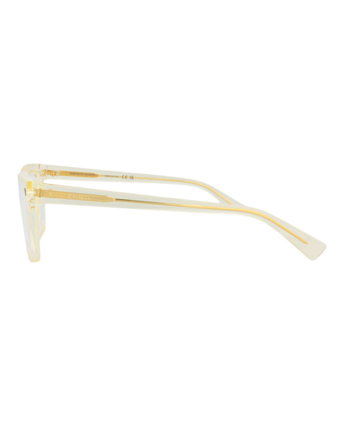 Bottega Veneta Unisex Square/Rectangle Yellow Yellow Transparent Fashion Designer Eyewear