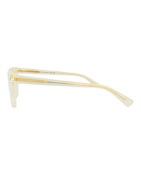 Bottega Veneta Unisex Square/Rectangle Yellow Yellow Transparent Fashion Designer Eyewear