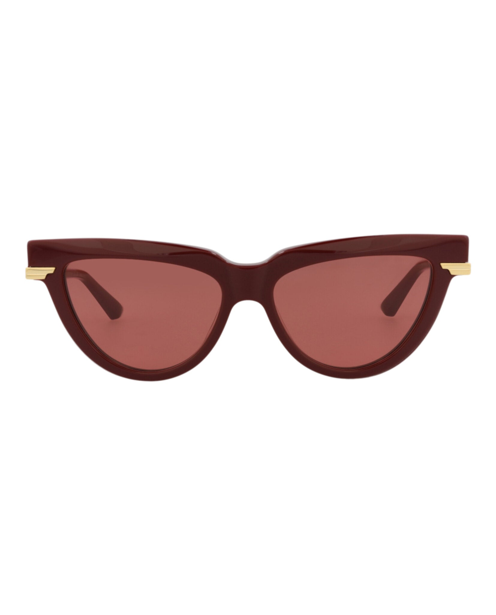 Bottega Veneta Womens Cat Eye Burgundy Gold Red Fashion Designer Eyewear