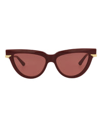 Bottega Veneta Womens Cat Eye Burgundy Gold Red Fashion Designer Eyewear
