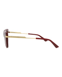 Bottega Veneta Womens Cat Eye Burgundy Gold Red Fashion Designer Eyewear