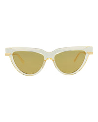 Bottega Veneta Bottega Veneta Womens Cat Eye Yellow Gold Brown Fashion Designer Eyewear