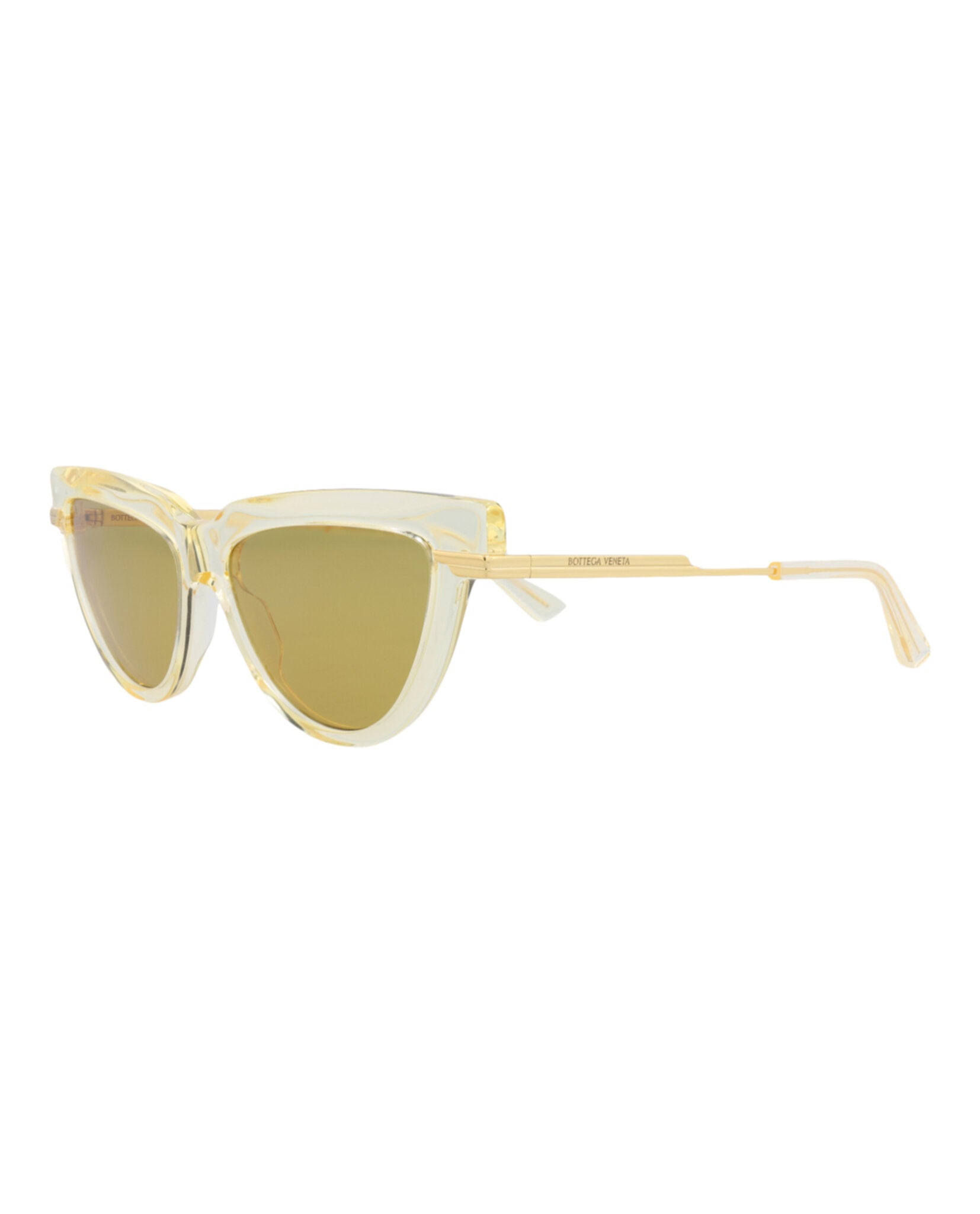 Bottega Veneta Bottega Veneta Womens Cat Eye Yellow Gold Brown Fashion Designer Eyewear