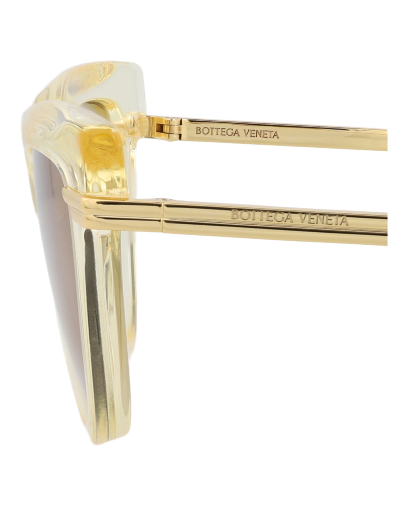 Bottega Veneta Bottega Veneta Womens Cat Eye Yellow Gold Brown Fashion Designer Eyewear