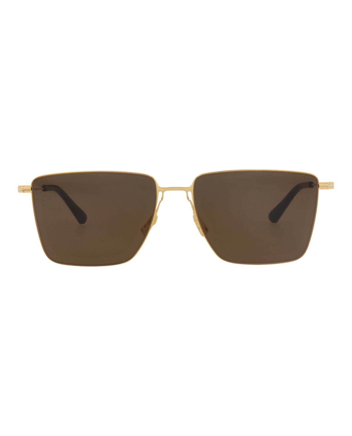 Bottega Veneta Bottega Veneta Mens Square/Rectangle Gold Gold Brown Fashion Designer Eyewear