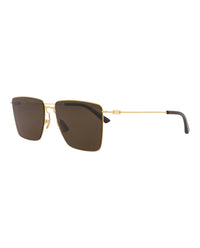 Bottega Veneta Bottega Veneta Mens Square/Rectangle Gold Gold Brown Fashion Designer Eyewear
