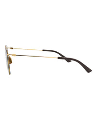 Bottega Veneta Bottega Veneta Mens Square/Rectangle Gold Gold Brown Fashion Designer Eyewear