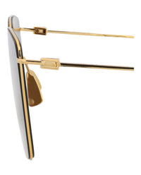 Bottega Veneta Bottega Veneta Mens Square/Rectangle Gold Gold Brown Fashion Designer Eyewear