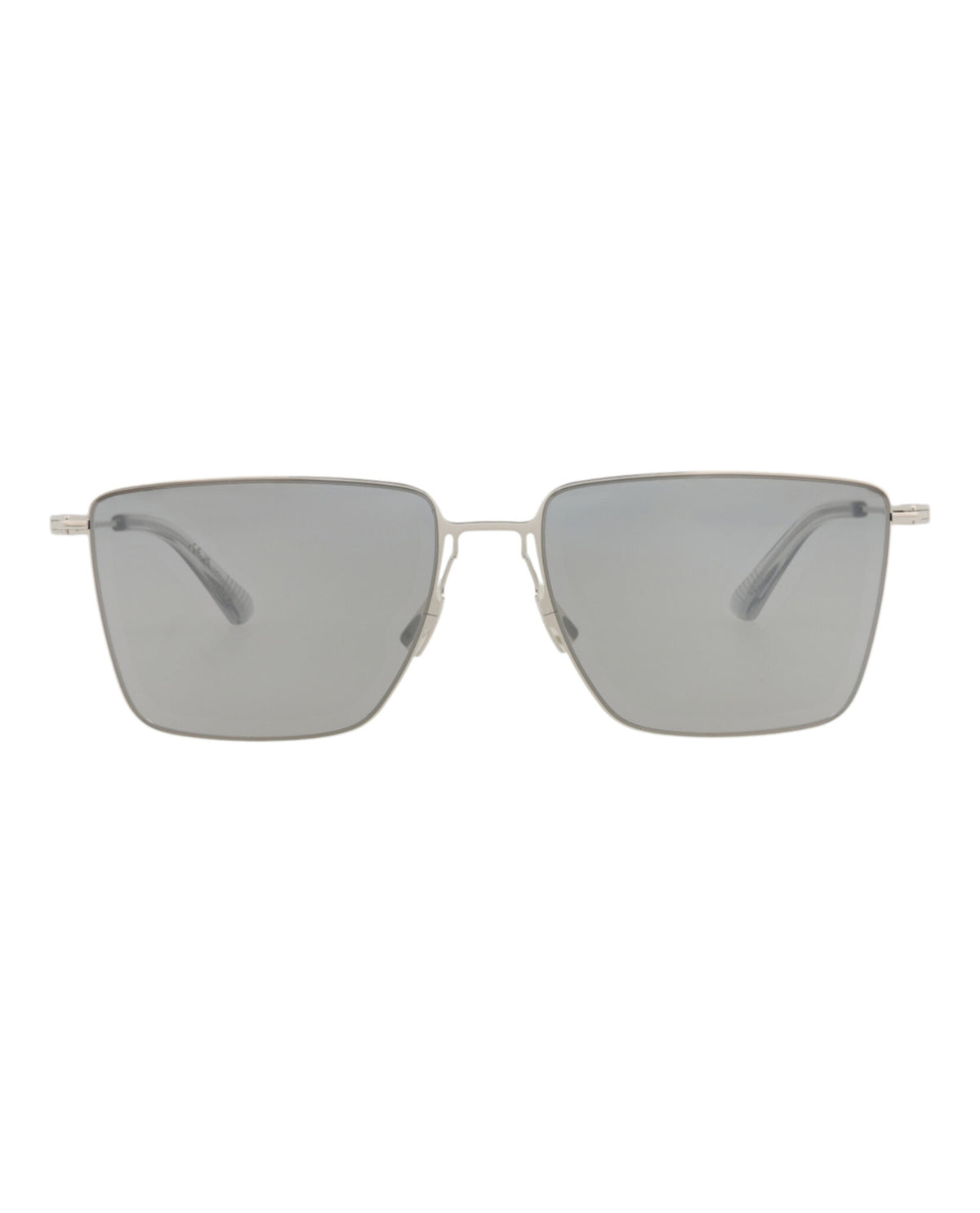 Bottega Veneta Mens Square/Rectangle Silver Silver Silver Fashion Designer Eyewear