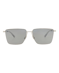 Bottega Veneta Mens Square/Rectangle Silver Silver Silver Fashion Designer Eyewear