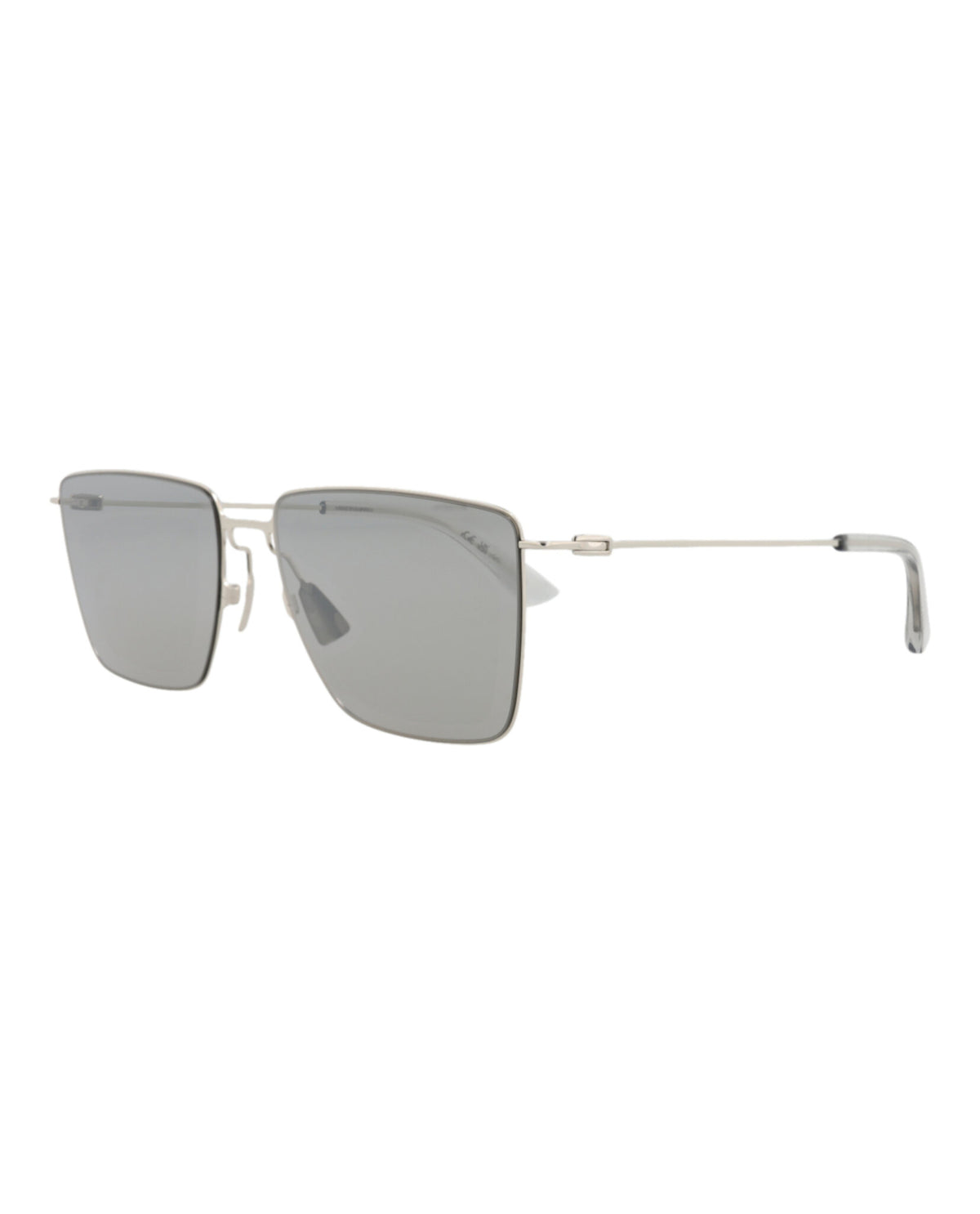 Bottega Veneta Mens Square/Rectangle Silver Silver Silver Fashion Designer Eyewear