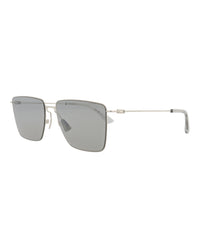 Bottega Veneta Mens Square/Rectangle Silver Silver Silver Fashion Designer Eyewear