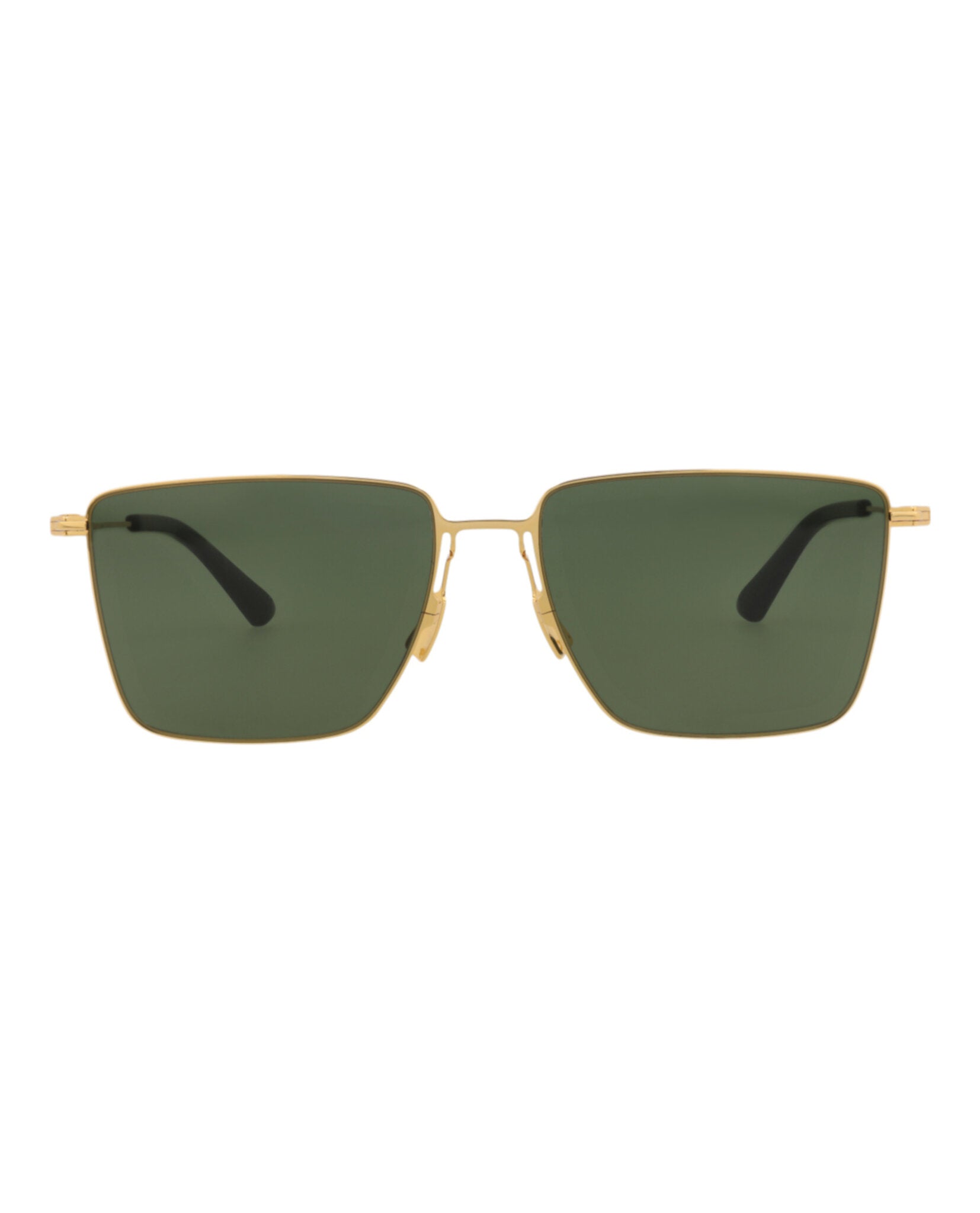 Bottega Veneta Bottega Veneta Mens Square/Rectangle Gold Gold Green Fashion Designer Eyewear