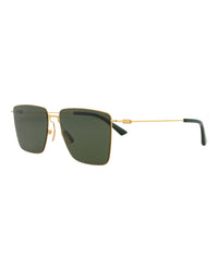 Bottega Veneta Bottega Veneta Mens Square/Rectangle Gold Gold Green Fashion Designer Eyewear