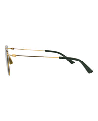Bottega Veneta Bottega Veneta Mens Square/Rectangle Gold Gold Green Fashion Designer Eyewear