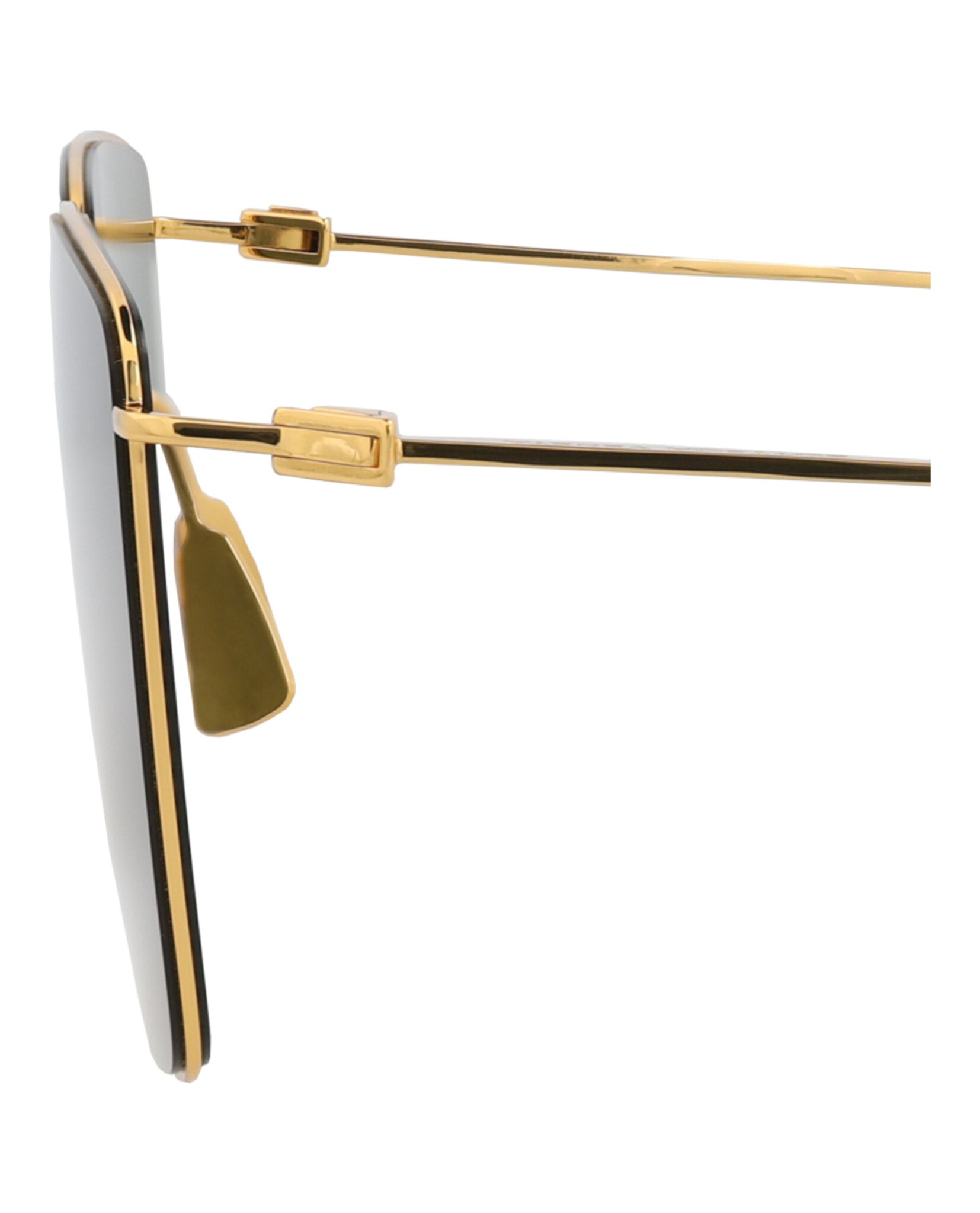 Bottega Veneta Bottega Veneta Mens Square/Rectangle Gold Gold Green Fashion Designer Eyewear