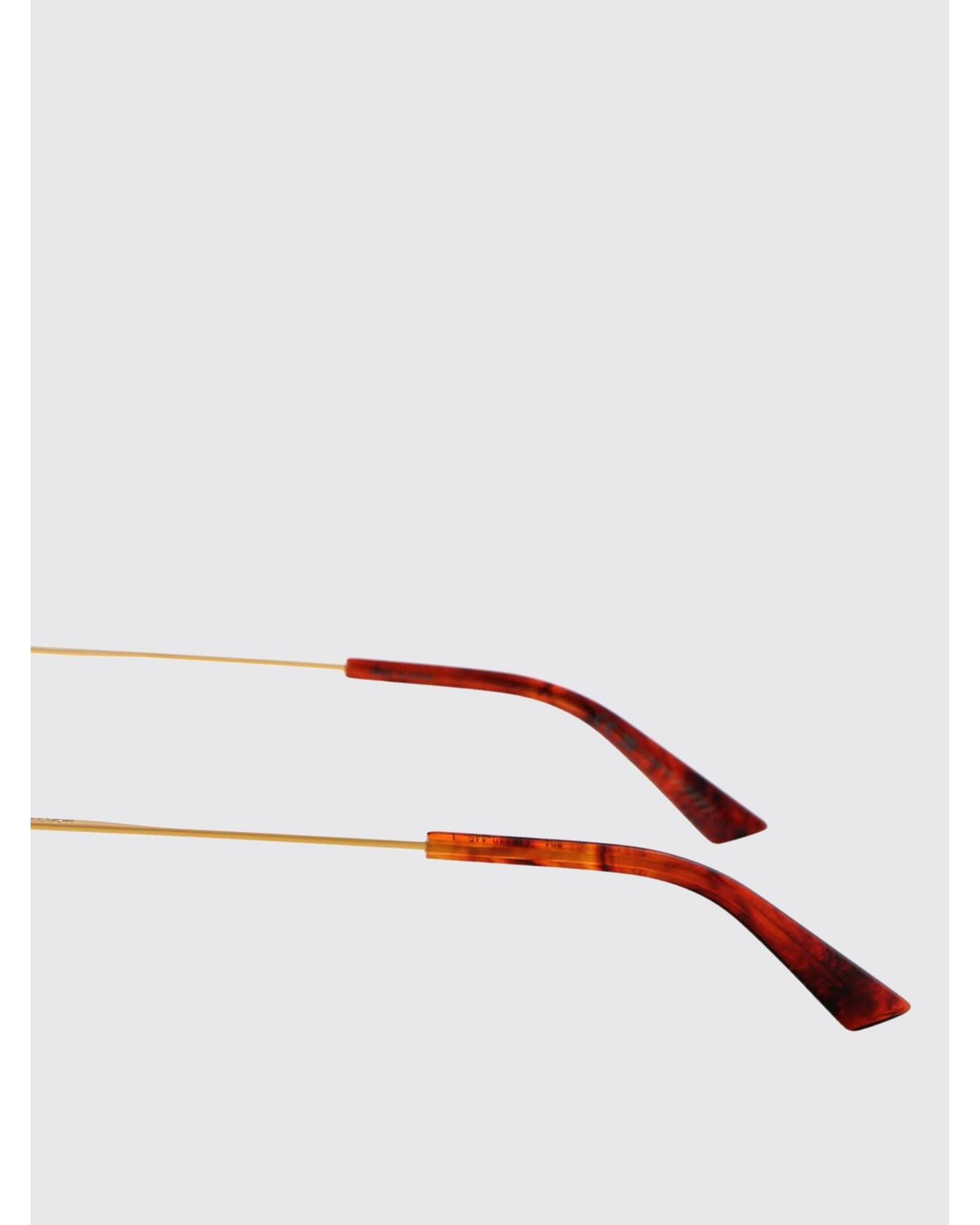 Bottega Veneta Round Metal Frame Sunglasses Men Gold