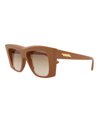 Bottega Veneta Womens Square/Rectangle Brown Brown Brown Fashion Designer Eyewear