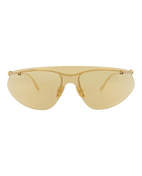 Bottega Veneta Bottega Veneta Unisex Shield/Wrap Gold Gold Yellow Fashion Designer Eyewear